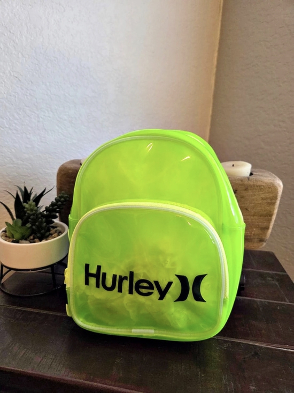 🔥Hurley Neon Green Transparent Mini Backpack